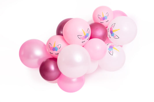Pink, Burgundy & White Unicorn Balloon Garland Kit
