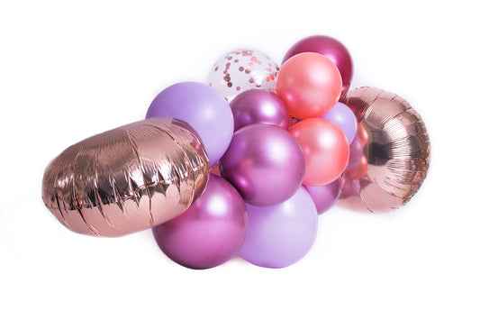 Wine, Lavender, Rose Gold Foil & Confetti Balloon Garland Kit