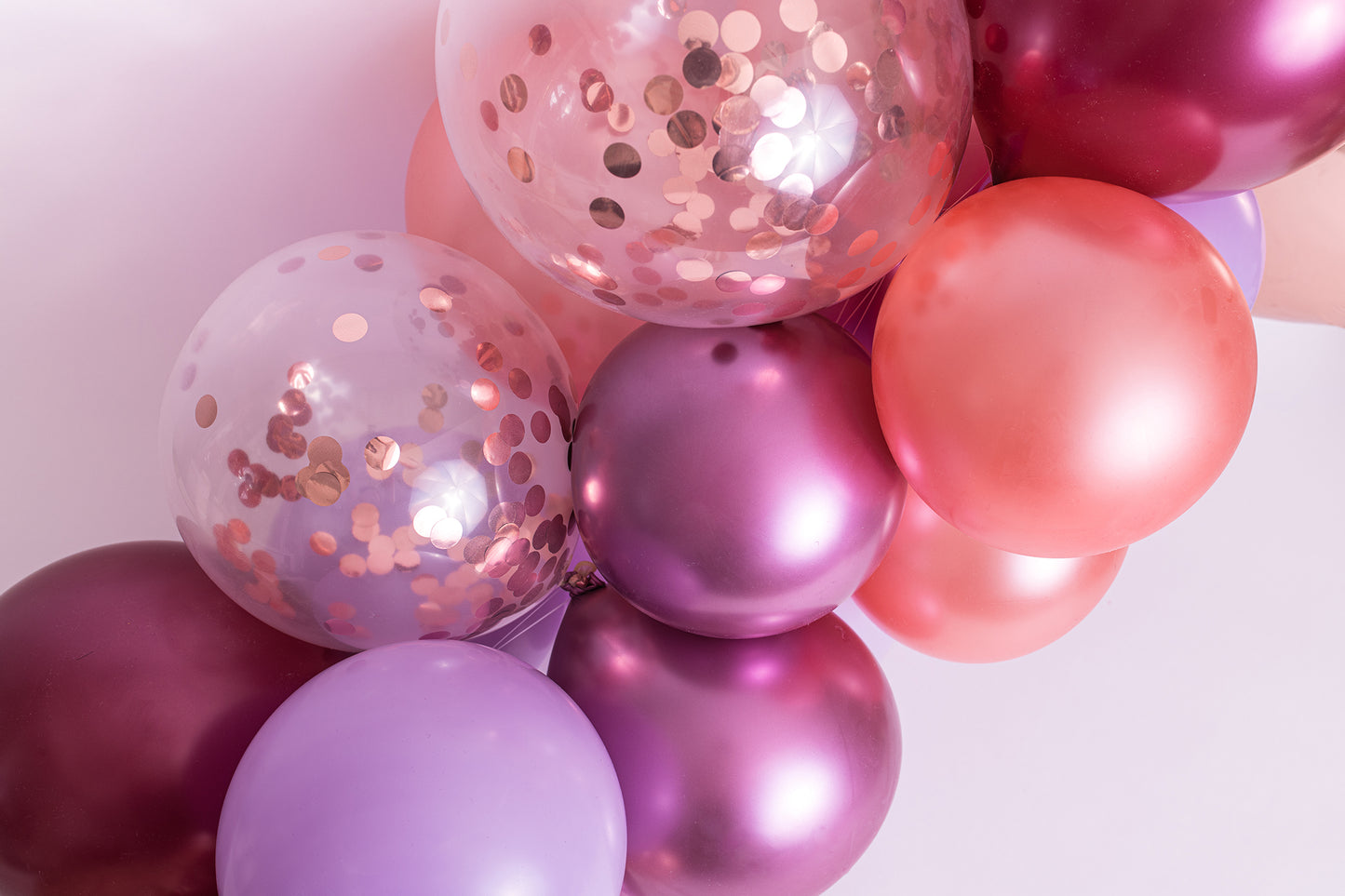 Wine, Lavender, Rose Gold Foil & Confetti Balloon Garland Kit