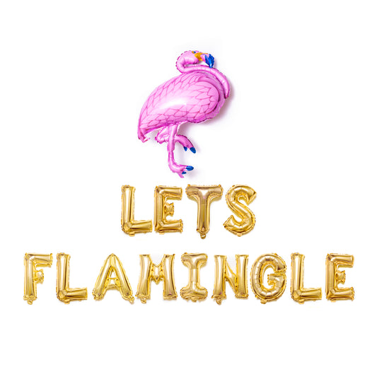 Let's Flamingle Foil Balloon Phrase Banner
