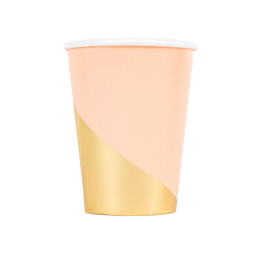 Blush and Gold Paper Cups