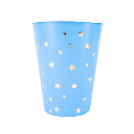 Blue and Gold Star Paper Cups