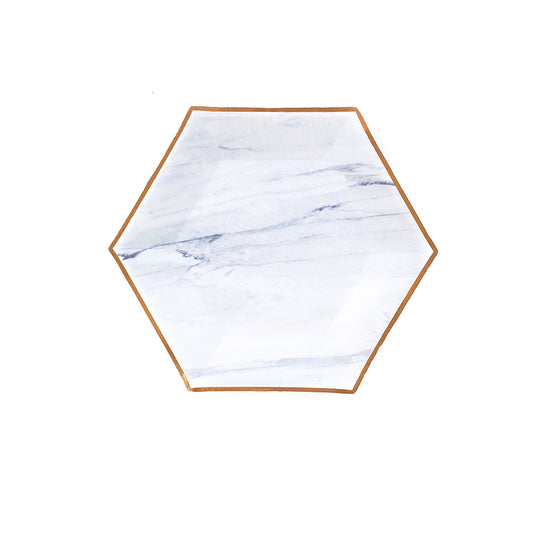 Marble Hexagon Small Paper Plates