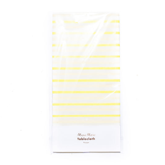 Meri Meri Neon Yellow Stripe Tablecloth
