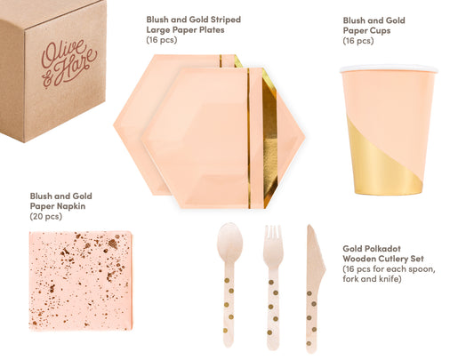 Blush and Gold Tabletop Party Pack